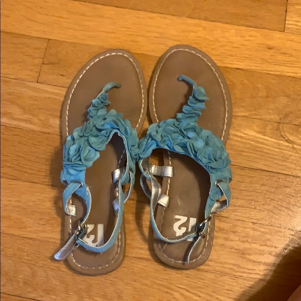Women’s blue suede sandals